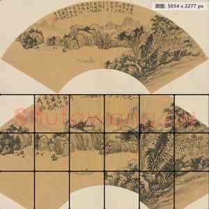 明末清初 谈象稑 长江独钓图扇页