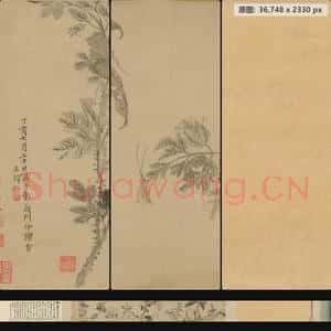 明末清初 王铎 花卉卷