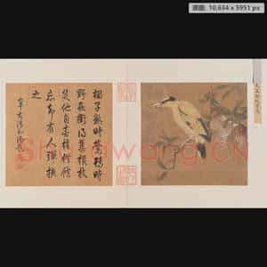 南宋 佚名 榴枝黄鸟图页