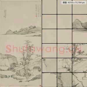 清代 弘仁 仿倪山水图轴