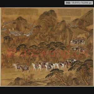 清代 郎世宁 哨鹿图轴