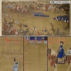 清代 郎世宁等 马术图轴