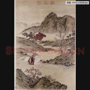 清代 郎世宁等 乾隆皇帝射狼图轴