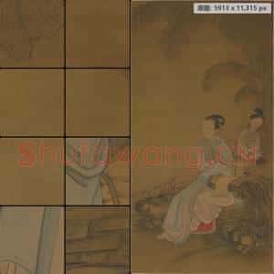 清代 冷枚 芭蕉仕女图轴
