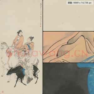 清代 任颐 风尘三侠图轴