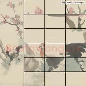 清代 任颐 桃花白鸡图轴