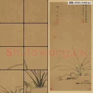 清代 叔伊 兰石轴