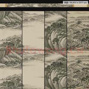 清代 王鉴 仿董源溪山图卷