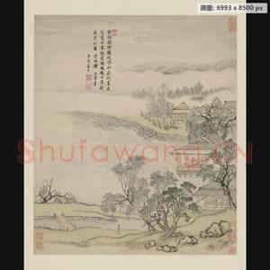 清代 王翚 水阁延凉图轴
