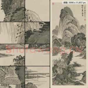 清代 吴历 仿梅道人夏山雨霁图轴