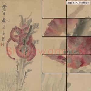 清代 虚谷 赤蛇轴
