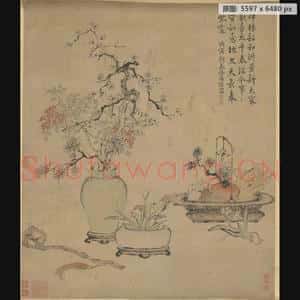 清代 徐扬 岁朝图轴