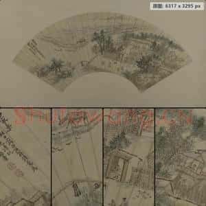 清代 杨晋 田家乐图扇