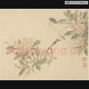 清代 曾士俊 金陵名笔集胜-花鸟页