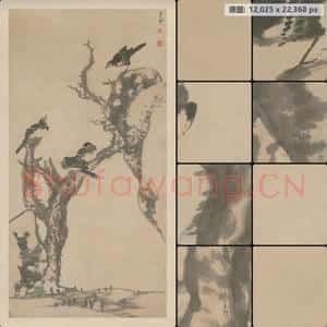 清代 朱耷 枯木寒鸦图轴