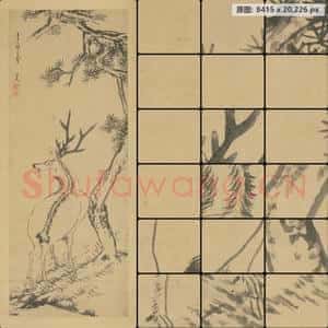 清代 朱耷 松鹿轴