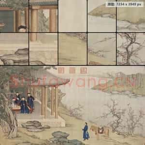 清代 佚名 弘历马箭图横轴