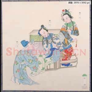 清代 佚名 画戏剧图册女儿国和断桥