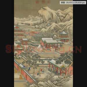 清代 佚名 乾隆帝岁朝行乐图轴