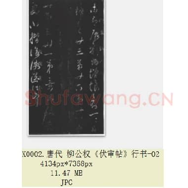 唐代 柳公权《伏审帖》行书 共2张|JPG|22.68 MB