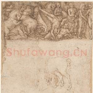 [意大利素描作品]阿米科·阿斯佩尔蒂尼-仿古习作：法厄同陨落 马匹.tif