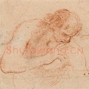 [意大利素描作品]安德烈亚·萨基(1599-1661)朝右男子半身像两幅习作.tif