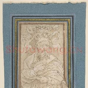 [意大利素描作品]仿佩里诺·德尔·瓦加(阿尔贝蒂娜博物馆藏画)女像柱.tif