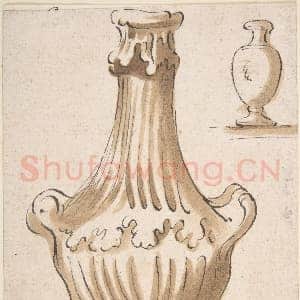 [佚名素描作品]双耳无盖花瓶设计图 右上角.tif