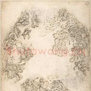 [意大利素描作品]安东·多梅尼科·加比亚尼-天花板装饰设计图.tif