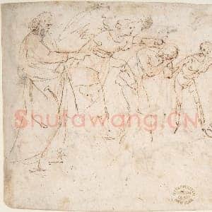 [意大利素描作品]传为弗朗切斯科·阿莱格里尼-亚当与夏娃被逐出乐园.tif
