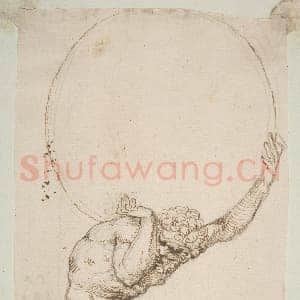 [意大利素描作品]巴尔达萨雷·托马索·佩鲁齐-蜷缩的阿特拉斯.tif