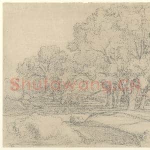 [法国素描作品]克洛德-费利克斯-泰奥多尔-枫丹白露森林仙女池高原.tif