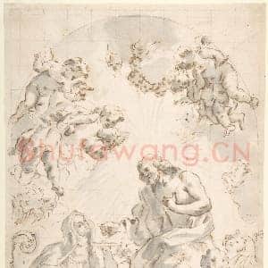 [意大利素描作品]仿乔瓦尼·巴蒂斯塔·高利-高利《基督授予圣体》临摹.tif