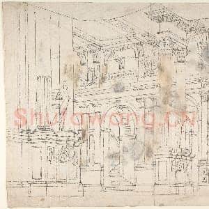 [意大利素描作品]法布里齐奥·加利亚里-演出舞台布景轮廓设计.tif