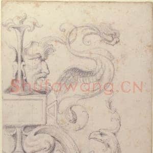 [意大利素描作品]菲利波·克雷托尼-仿16世纪装饰浮雕的怪诞纹2.tif