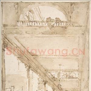 [意大利素描作品]弗朗切斯科·瓜尔迪-建筑随想曲：宫殿柱廊.tif
