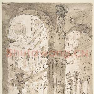 [意大利素描作品]弗朗切斯科·瓜尔迪-建筑随想曲：宫殿庭院1.tif