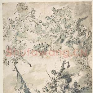 [意大利素描作品]加斯帕雷·迪齐亚尼-天花板设计：威尼斯接受朝拜.tif