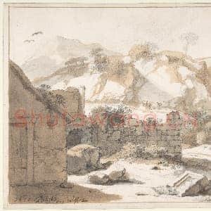 [荷兰素描作品]赫布兰德·范登埃克豪特-废墟风景.tif