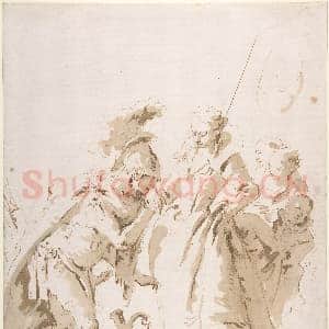 [意大利素描作品]乔瓦尼·巴蒂斯塔·提埃坡罗-安东尼与克利奥帕特拉相会.tif