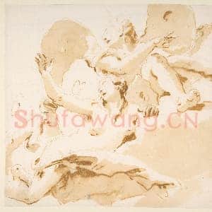 [意大利素描作品]乔瓦尼·巴蒂斯塔·提埃坡罗-三位带翼女性人物.tif