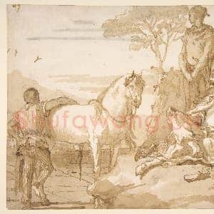 [意大利素描作品]乔瓦尼·多梅尼科·提埃坡罗-歇息的东方酋长.tif