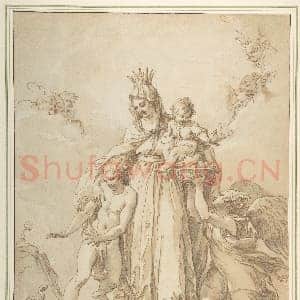 [意大利素描作品]朱塞佩·卡德斯-无染原罪圣母与圣婴.tif
