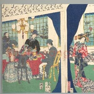 [日本素描作品]五渡亭贞秀-客厅中的外国人.tif