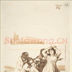 [西班牙素描作品]戈雅-蓬头女子与一群人.tif