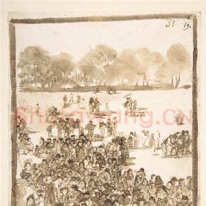 [西班牙素描作品]戈雅-公园中的人群 选自西班牙画册.tif