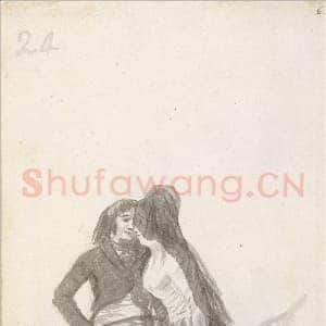 [西班牙素描作品]戈雅-岩石上的恋人.tif