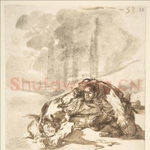 [西班牙素描作品]戈雅-刺杀 西班牙画册之53.tif