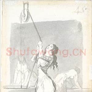 [西班牙素描作品]戈雅-三洗衣妇 马德里画册.tif
