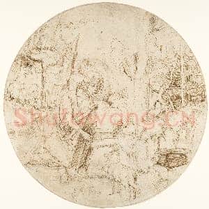 [德国素描作品]汉斯·苏斯·冯库尔姆巴赫-旷野中的施洗者圣约翰.tif